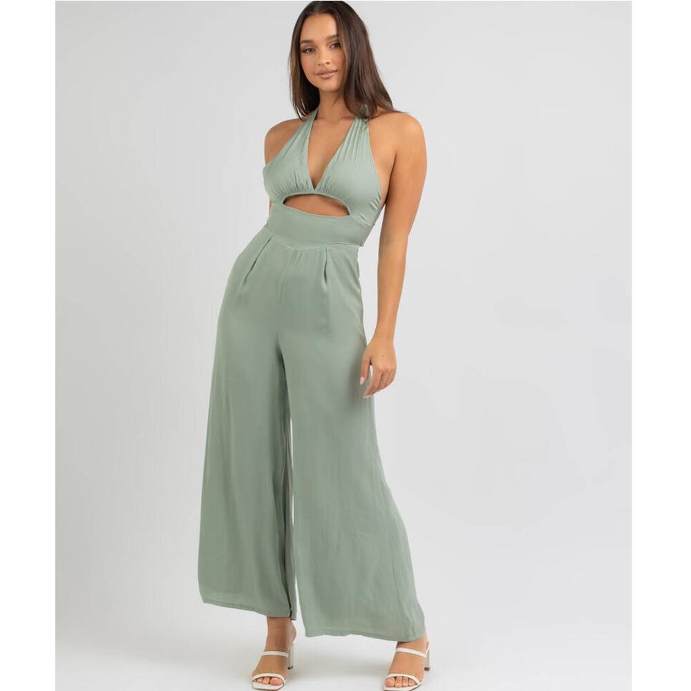 Here Comes the Sun Sage Jumpsuit